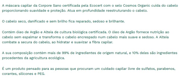 CS Máscara Capilar Ecocert Bio