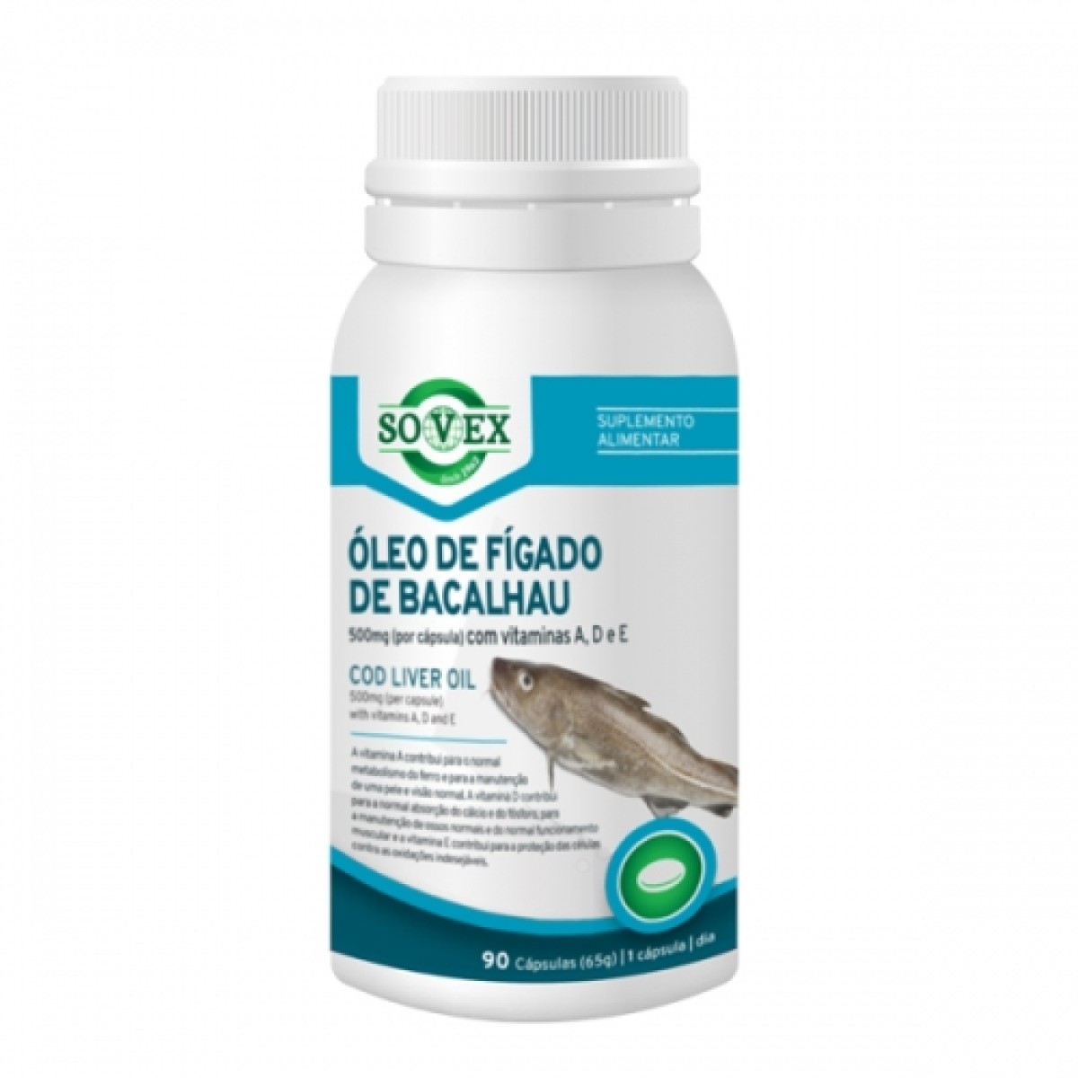 Óleo de Fígado de Bacalhau 500mg 90 cápsulas