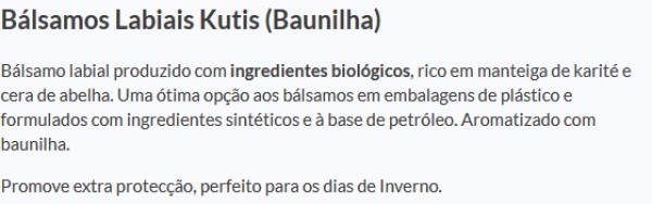 Balsamos Labiais Kutis - Baunilha