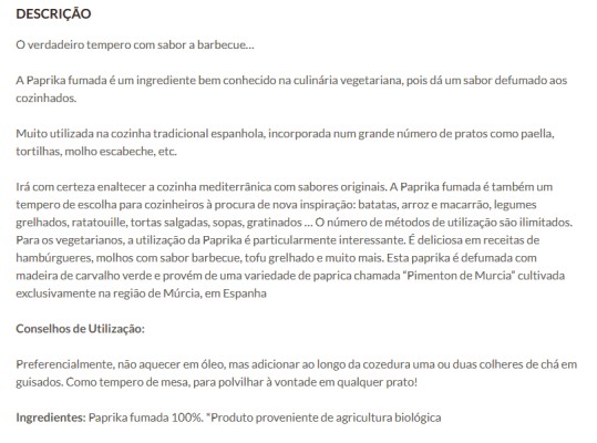 Paprika Defumada em Pó Doseador 250g recarga Bio