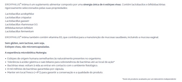 Ergyphilus Intima 60 cápsulas