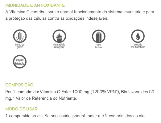 Vitamina C Ester 100mg 60 comprimidos