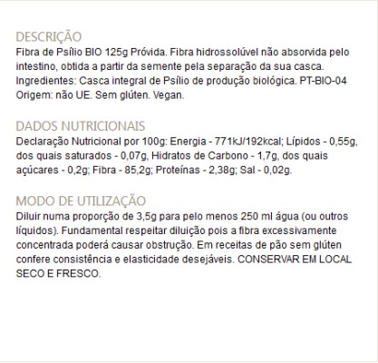 Fibra Psílio Bio (Casca Moída)