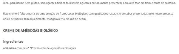 Naturefoods Creme Bio Amêndoa