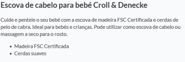 Escova de Cabelo para Bebé Croll & Denecke