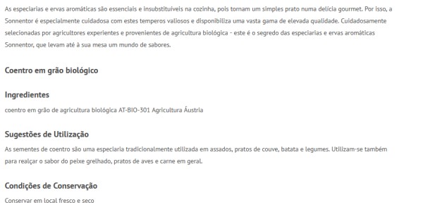 Sonnentor Coentros Grão Bio 35g