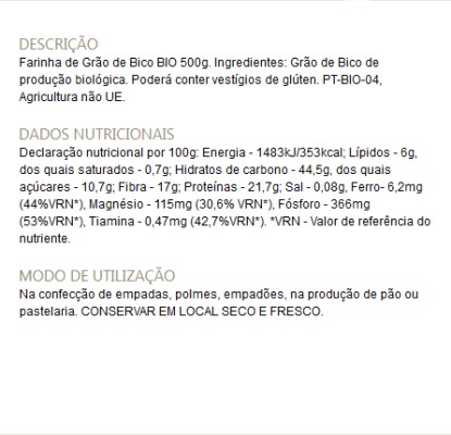 Farinha de Grão Bio