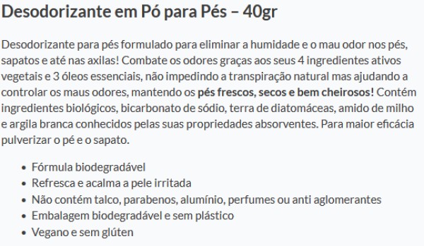 Desodorizante em Pó para Pés 40g