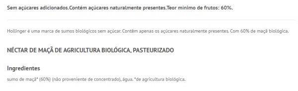 Hollinger Bio Nectar Maçã