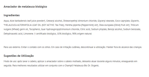 Dr. Organic Bio Melaleuca Amaciador