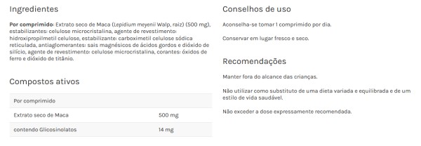 Maca 1000mg 30 comprimidos