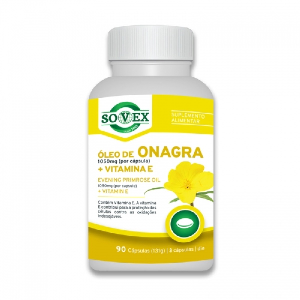 Óleo de Onagra 1050mg + Vitamina E 90 cápsulas