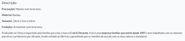 Pente de Bambu Croll & Denecke com Cabo