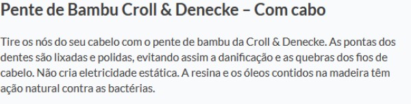 Pente de Bambu Croll & Denecke com Cabo