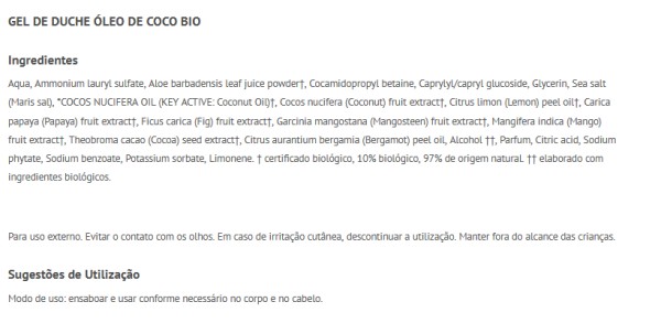 Dr. Organic Bio óleo de Coco Virgem  Gel Duche